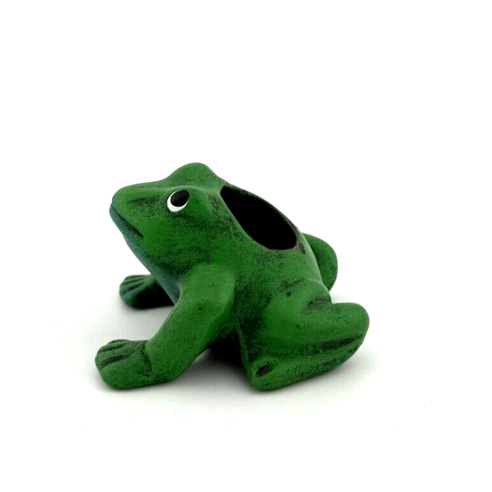 Miniature ceramic frog planter - 2,5" hand-painted